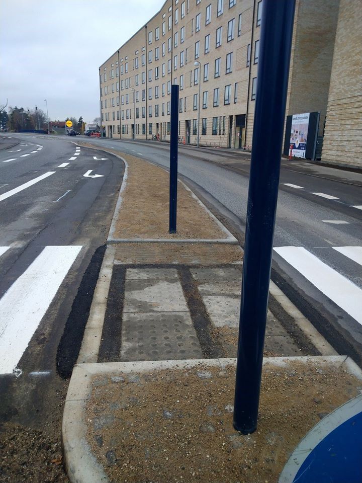 Sennepsmarken er omlagt for at øge trafiksikkerheden
